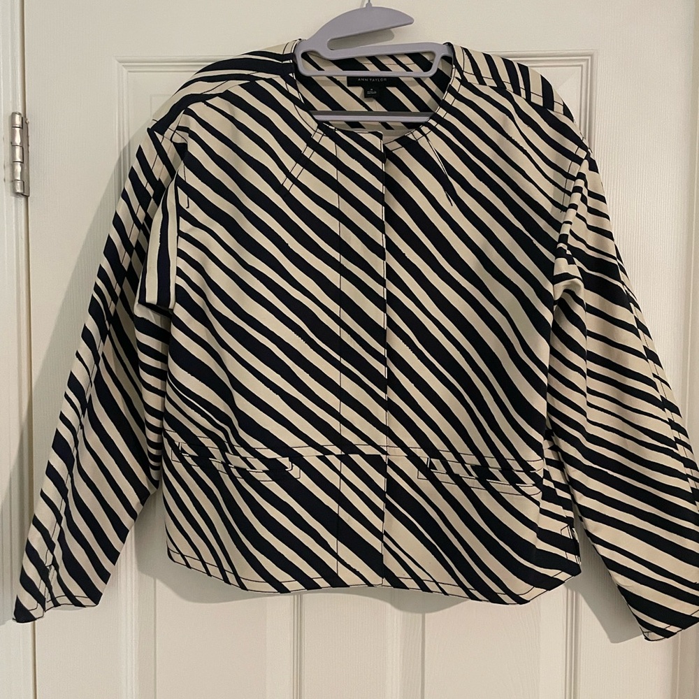 Striped Navy Blue  and Cream Jacket